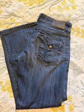 Vigoss Women's Dark Blue Boot Cut Jeans with Flap Pocket